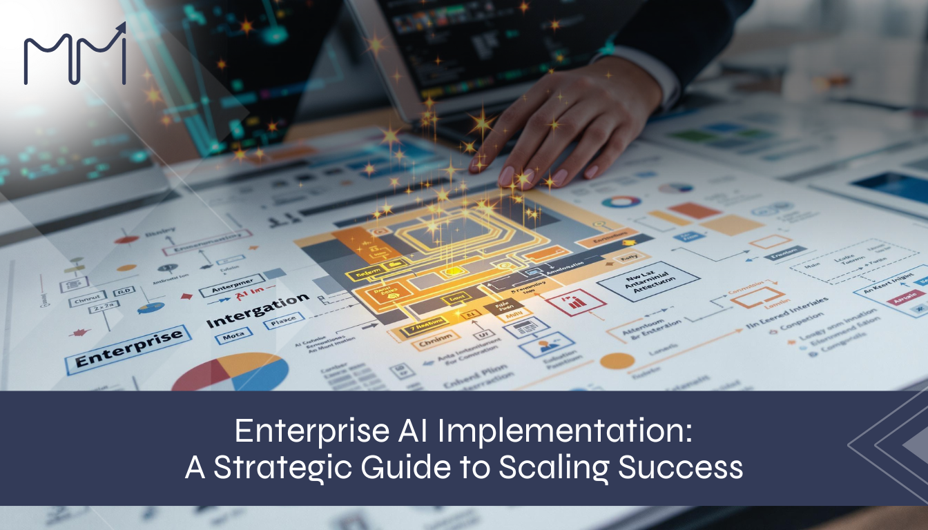 Enterprise AI implementation guide showcasing advanced analytics, machine learning, and automation strategies for transforming business operations and enhancing decision-making while improving customer experience.